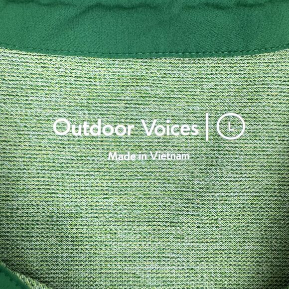 Outdoor Voices Polo Mens Large Green Short Sleeve Knit Performance Golf Shirt - Picture 2 of 8